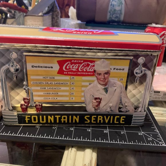 Vintage Coca Cola Soda Fountain Tin - Picture 3 of 6